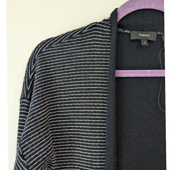 NEW Theory Armelle Wool Long Striped Cardigan - Picture 7 of 7